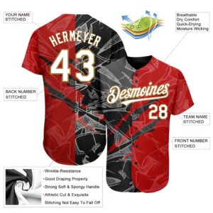 Graffiti Pattern White Red Black Old Gold 3D Scratch Authentic Baseball Jersey Custom Baseball Jersey Personalized Sport Jersey 2 zk99eq.jpg