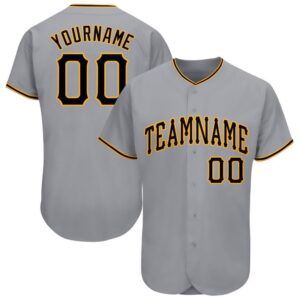 Gray Black-Gold Baseball Jersey, Custom Baseball Jersey,&hellip;