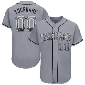 Gray Black-White Authentic Drift Fashion Baseball Jersey,&hellip;