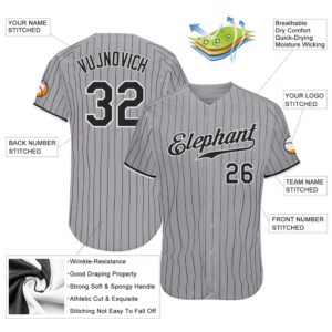 Gray Black Pinstripe Black White Authentic Baseball Jersey Custom Baseball Jersey Personalized Sport Jersey 2 cfxuif.jpg