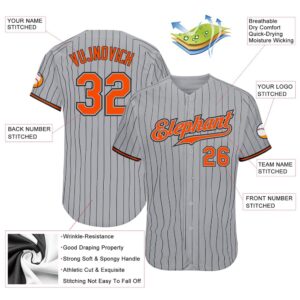 Gray Black Pinstripe Orange Black Authentic Baseball Jersey Custom Baseball Jersey Personalized Sport Jersey 2 yw5j5c.jpg