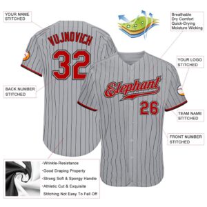 Gray Black Pinstripe Red Black Authentic Baseball Jersey Custom Baseball Jersey Personalized Sport Jersey 2 qxlnuq.jpg