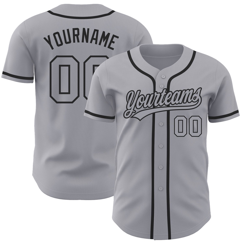 Gray Gray-Black Authentic Baseball Jersey, Custom Baseball Jersey, Personalized Sport Jersey Gray Gray-Black Authentic Baseball Jersey, Custom Baseball Jersey, Personalized Sport Jersey