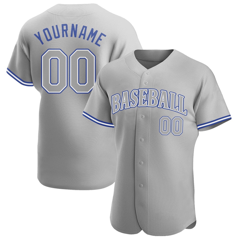 Gray Gray Royal Authentic Baseball Jersey, Custom Baseball Jersey, Personalized Sport Jersey Gray Gray Royal Authentic Baseball Jersey, Custom Baseball Jersey, Personalized Sport Jersey
