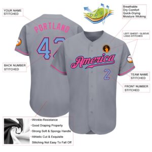 Gray Light Blue Pink Authentic Baseball Jersey Custom Baseball Jersey Personalized Sport Jersey 2 tevh8r.jpg
