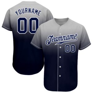 Gray Navy-White Authentic Fade Fashion Baseball Jersey,&hellip;