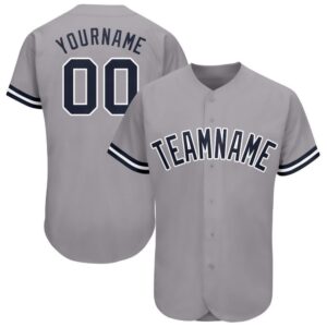 Gray Navy-White Baseball Jersey, Custom Baseball Jersey,&hellip;