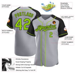Gray Neon Green Black Authentic Raglan Sleeves Baseball Jersey Custom Baseball Jersey Personalized Sport Jersey 2 gjpfkp.jpg