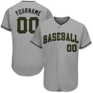 Gray Olive-Black Authentic Memorial Day Baseball Jersey,&hellip;