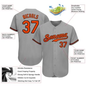 Gray Orange Black Authentic Baseball Jersey Custom Baseball Jersey Personalized Sport Jersey 2 uab161.jpg