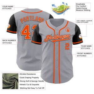 Gray Orange Black Authentic Two Tone Baseball Jersey Custom Baseball Jersey Personalized Sport Jersey 2 uacdiu.jpg