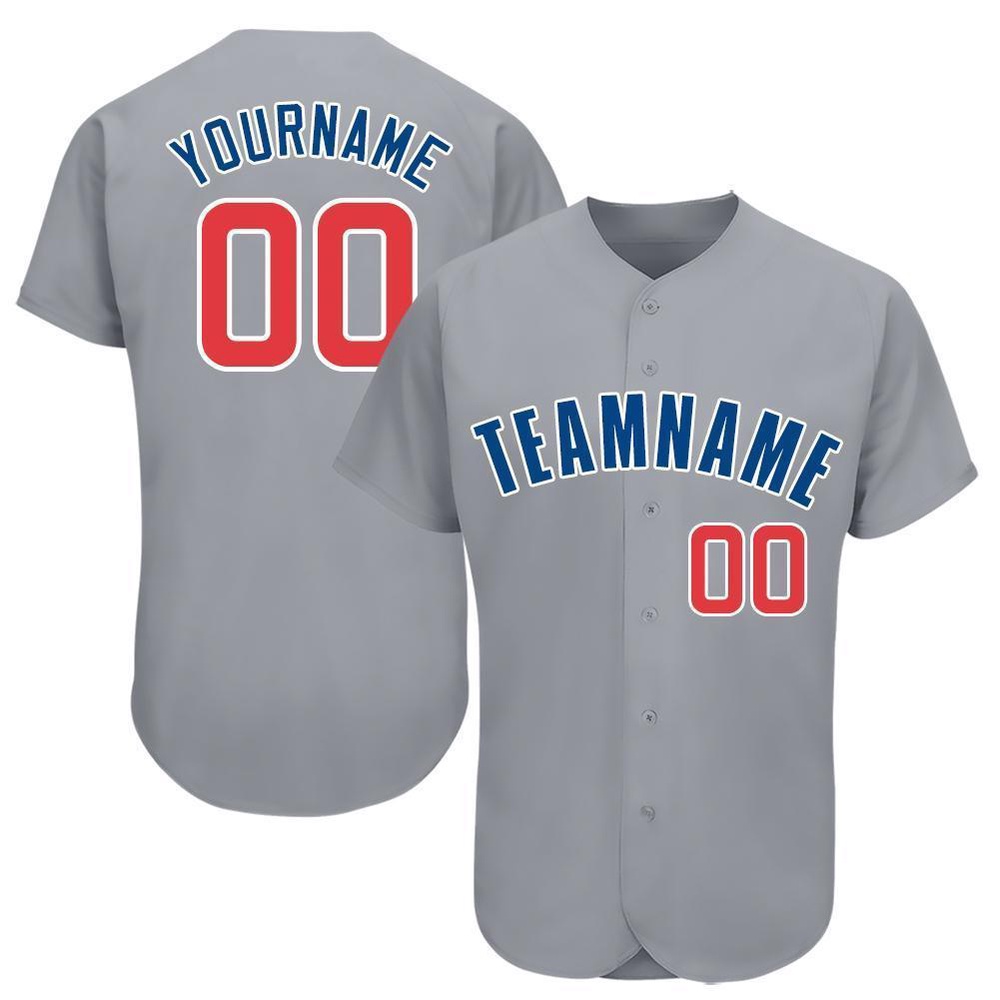 Gray Red-Royal Baseball Jersey, Custom Baseball Jersey, Personalized Sport Jersey Gray Red-Royal Baseball Jersey, Custom Baseball Jersey, Personalized Sport Jersey