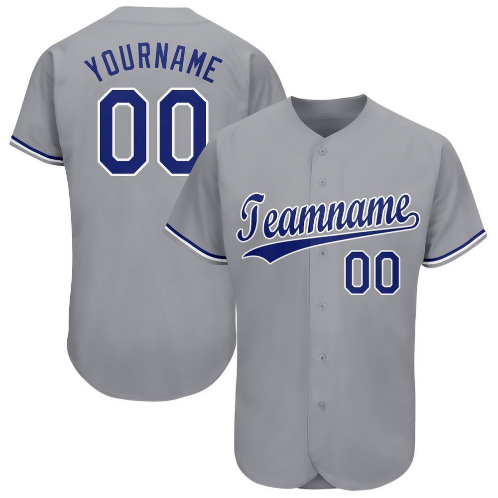 Gray Royal-White Baseball Jersey, Custom Baseball Jersey, Personalized Sport Jersey Gray Royal-White Baseball Jersey, Custom Baseball Jersey, Personalized Sport Jersey