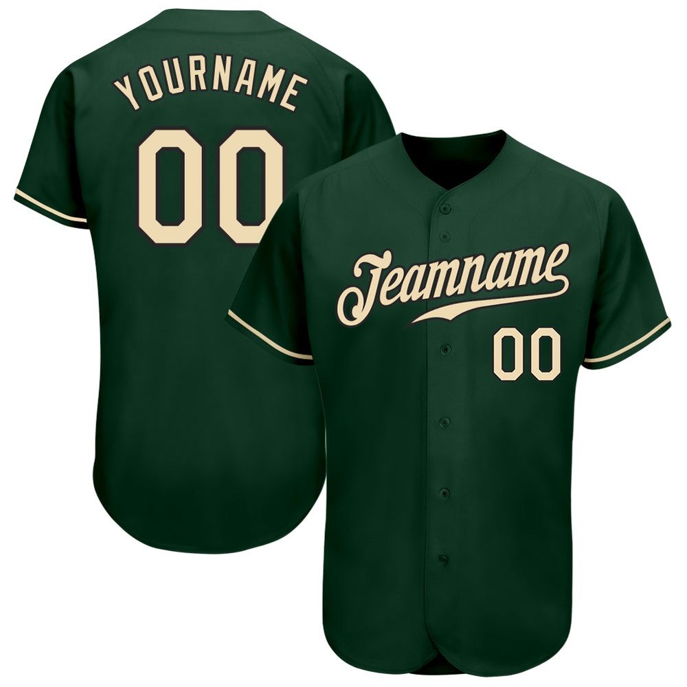 Green Cream-Black Authentic Baseball Jersey, Custom Baseball Jersey, Personalized Sport Jersey Green Cream-Black Authentic Baseball Jersey, Custom Baseball Jersey, Personalized Sport Jersey
