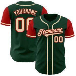Green Cream-Red Authentic Two Tone Baseball Jersey,&hellip;