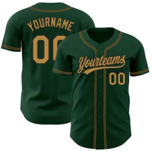 Green Old Gold-Black Authentic Baseball Jersey, Custom&hellip;