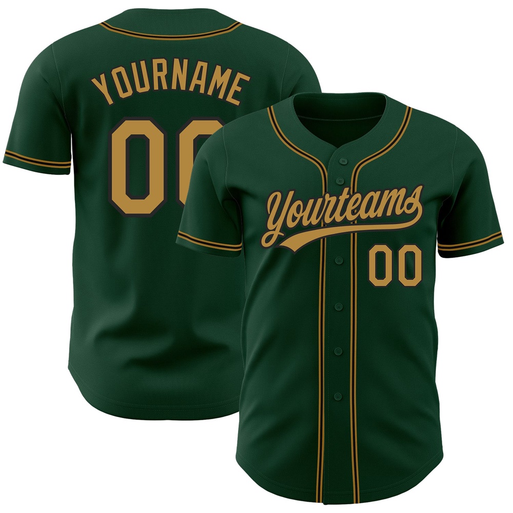 Green Old Gold-Black Authentic Baseball Jersey, Custom Baseball Jersey, Personalized Sport Jersey Green Old Gold-Black Authentic Baseball Jersey, Custom Baseball Jersey, Personalized Sport Jersey