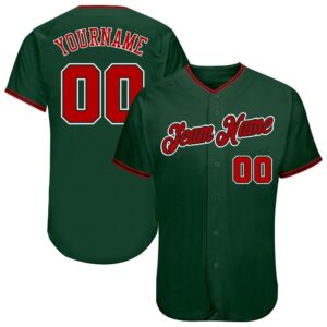 Green Red-Black Authentic Baseball Jersey, Custom Baseball&hellip;