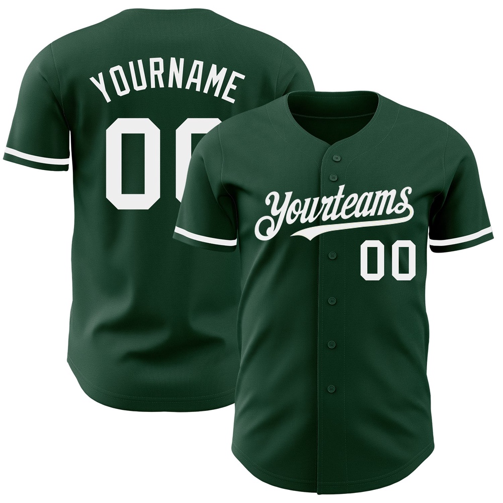Green White Authentic Baseball Jersey, Custom Baseball Jersey, Personalized Sport Jersey Green White Authentic Baseball Jersey, Custom Baseball Jersey, Personalized Sport Jersey