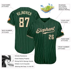 Green White Pinstripe Cream Black Authentic Baseball Jersey Custom Baseball Jersey Personalized Sport Jersey 2 fo8nnq.jpg