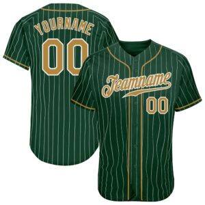 Green White Pinstripe Old Gold-White Authentic Baseball&hellip;
