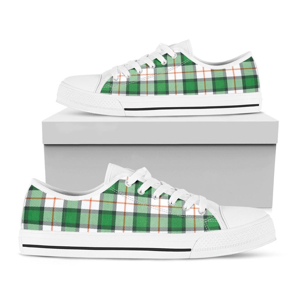 Irish Tartan St. Patrick’s Day Print White Low Top Shoes, St Patricks Day Low Top, St Patrick Day Sneaker Irish Tartan St. Patrick’s Day Print White Low Top Shoes, St Patricks Day Low Top, St Patrick Day Sneaker