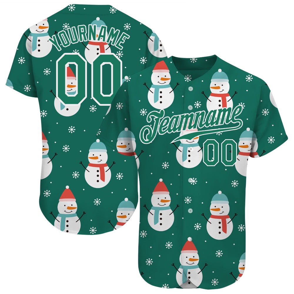 Kelly Green Kelly Green-White Christmas 3D Authentic Baseball Jersey, Custom Baseball Jersey, Personalized Sport Jersey Kelly Green Kelly Green-White Christmas 3D Authentic Baseball Jersey, Custom Baseball Jersey, Personalized Sport Jersey