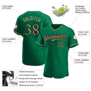 Kelly Green Old Gold Black Authentic Baseball Jersey Custom Baseball Jersey Personalized Sport Jersey 2 ezqfop.jpg