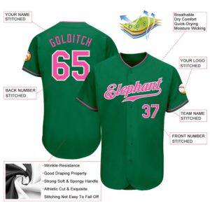 Kelly Green Pink White Authentic Baseball Jersey Custom Baseball Jersey Personalized Sport Jersey 2 xaxu4e.jpg