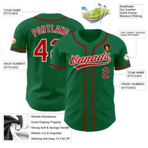 Kelly Green Red White Authentic Baseball Jersey Custom Baseball Jersey Personalized Sport Jersey 2 ji09w2.jpg