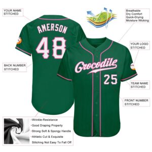Kelly Green White Pink Authentic Baseball Jersey Custom Baseball Jersey Personalized Sport Jersey 2 i3vhh4.jpg