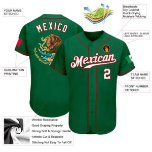 Kelly Green White Red Authentic Mexican Flag Fashion Baseball Jersey Custom Baseball Jersey Personalized Sport Jersey 2 vrftzo.jpg