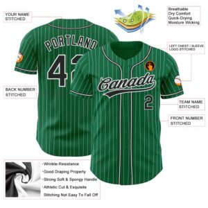 Kelly Green White Pinstripe Black Authentic Baseball Jersey Custom Baseball Jersey Personalized Sport Jersey 2 hb3nqf.jpg