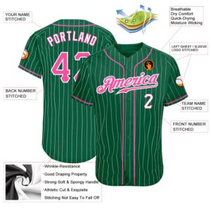 Kelly Green White Pinstripe Pink White Authentic Baseball Jersey Custom Baseball Jersey Personalized Sport Jersey 2 iwdqsu.jpg