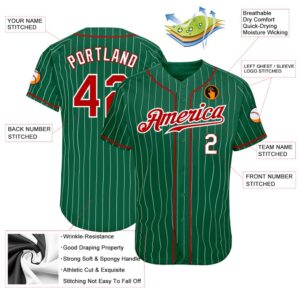 Kelly Green White Pinstripe Red White Authentic Baseball Jersey Custom Baseball Jersey Personalized Sport Jersey 2 hct3tg.jpg