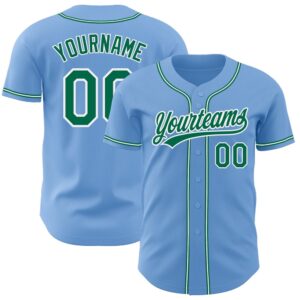 Light Blue Kelly Green-White Authentic Baseball Jersey,&hellip;