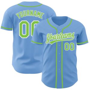 Light Blue Neon Green-White Authentic Baseball Jersey,&hellip;