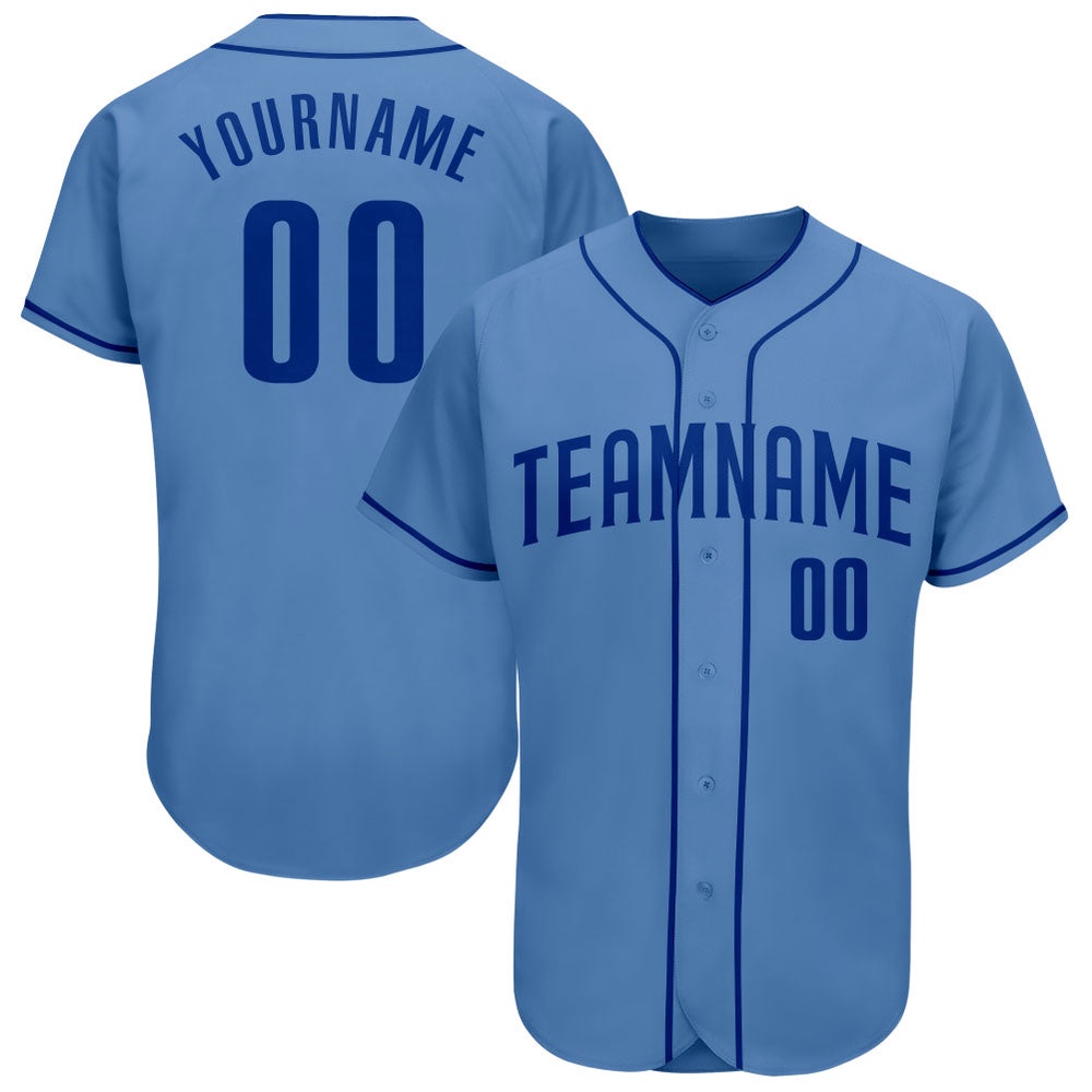 Light Blue Royal Authentic Baseball Jersey, Custom Baseball Jersey, Personalized Sport Jersey Light Blue Royal Authentic Baseball Jersey, Custom Baseball Jersey, Personalized Sport Jersey