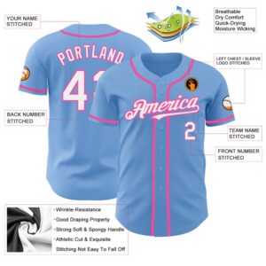 Light Blue White Pink Authentic Baseball Jersey Custom Baseball Jersey Personalized Sport Jersey 2 zchozu.jpg