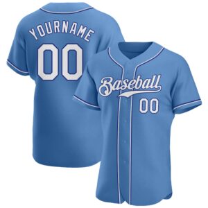 Light Blue White-Royal Authentic Baseball Jersey, Custom&hellip;