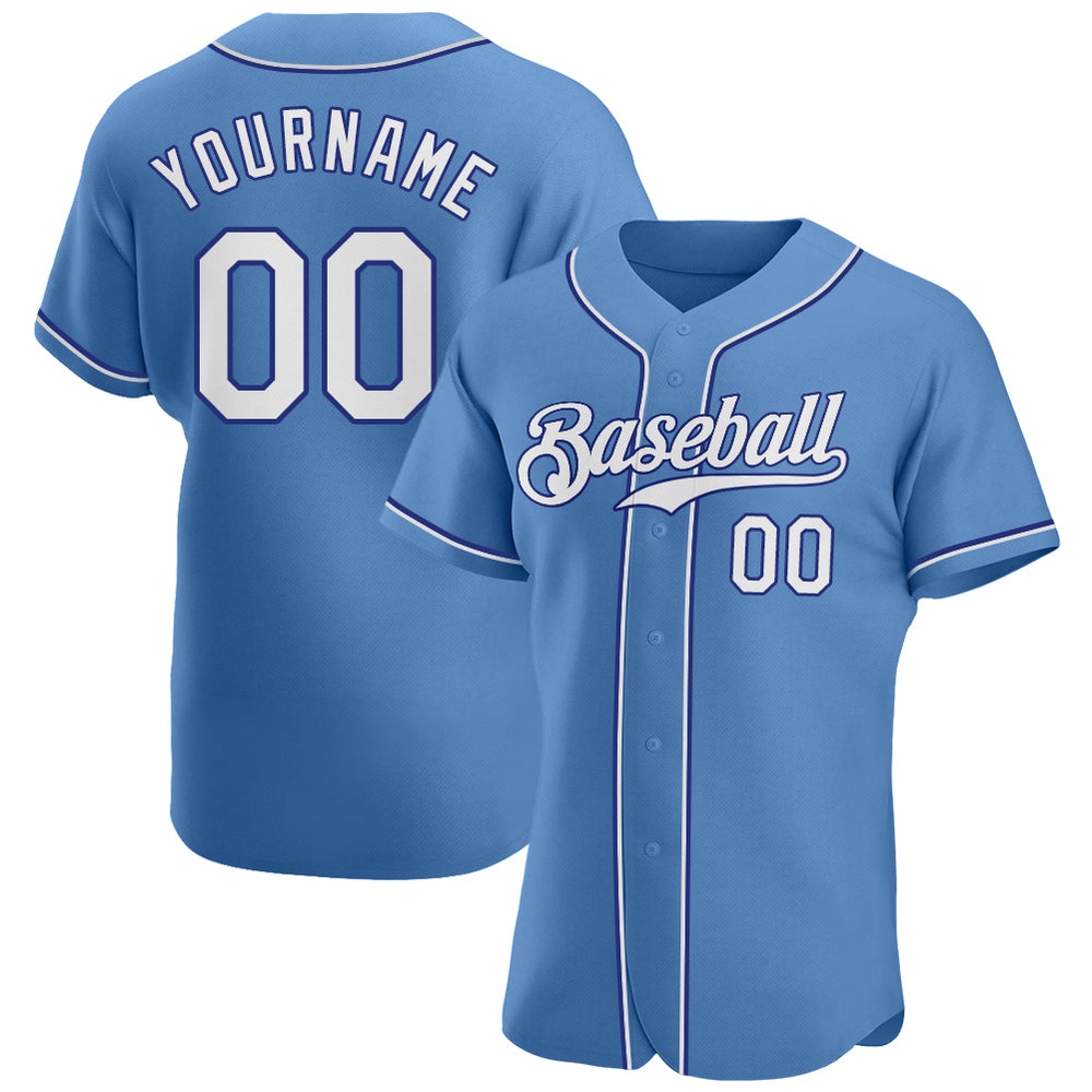 Light Blue White-Royal Authentic Baseball Jersey, Custom Baseball Jersey, Personalized Sport Jersey Light Blue White-Royal Authentic Baseball Jersey, Custom Baseball Jersey, Personalized Sport Jersey