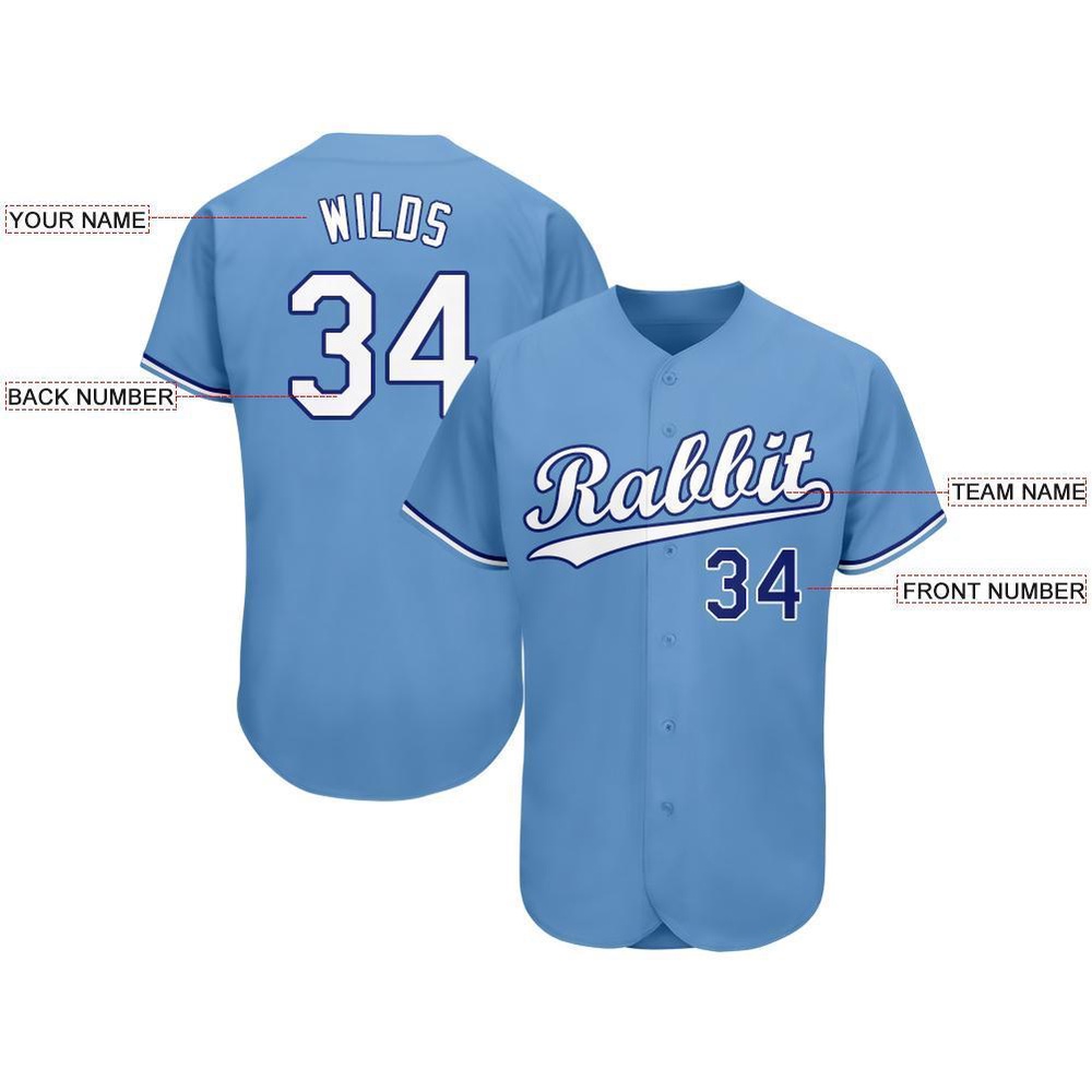 Light Blue White-Royal Baseball Jersey, Custom Baseball Jersey, Personalized Sport Jersey Light Blue White-Royal Baseball Jersey, Custom Baseball Jersey, Personalized Sport Jersey