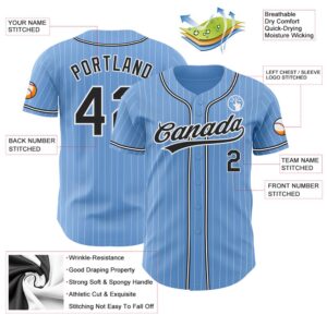 Light Blue White Pinstripe Black Authentic Baseball Jersey Custom Baseball Jersey Personalized Sport Jersey 2 vqkffe.jpg