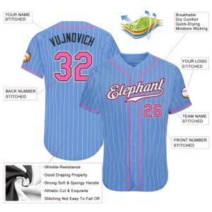 Light Blue White Pinstripe Pink Black Authentic Baseball Jersey Custom Baseball Jersey Personalized Sport Jersey 2 b3zv5p.jpg