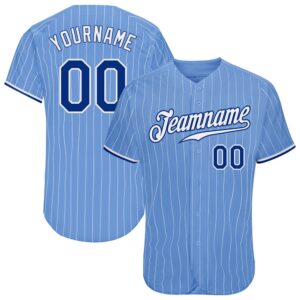 Light Blue White Pinstripe Royal-White Authentic Baseball&hellip;