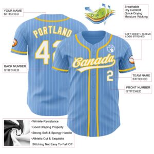 Light Blue White Pinstripe Yellow Authentic Baseball Jersey Custom Baseball Jersey Personalized Sport Jersey 2 z2rdjx.jpg