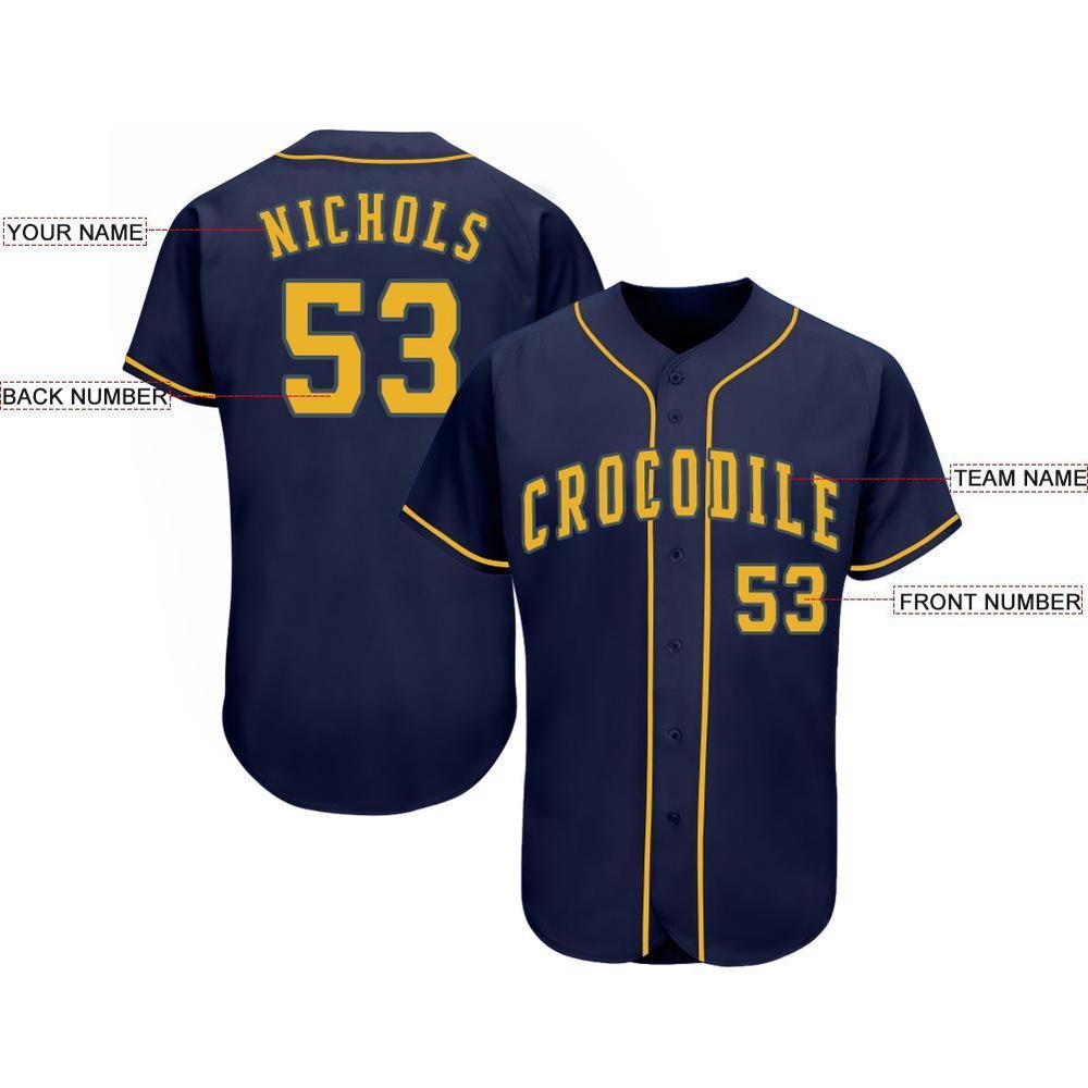 Navy Gold Baseball Jersey, Custom Baseball Jersey, Personalized Sport Jersey