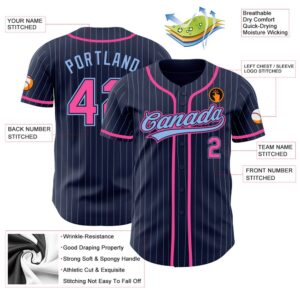 Navy Light Blue Pinstripe Pink Authentic Baseball Jersey Custom Baseball Jersey Personalized Sport Jersey 2 swfcvs.jpg