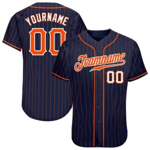 Navy Orange Pinstripe Orange-White Authentic Baseball Jersey,&hellip;