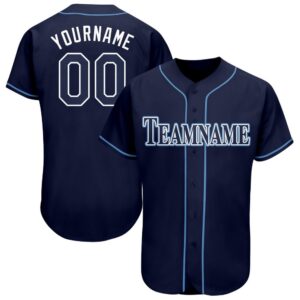 Navy White-Powder Blue Baseball Jersey, Custom Baseball&hellip;